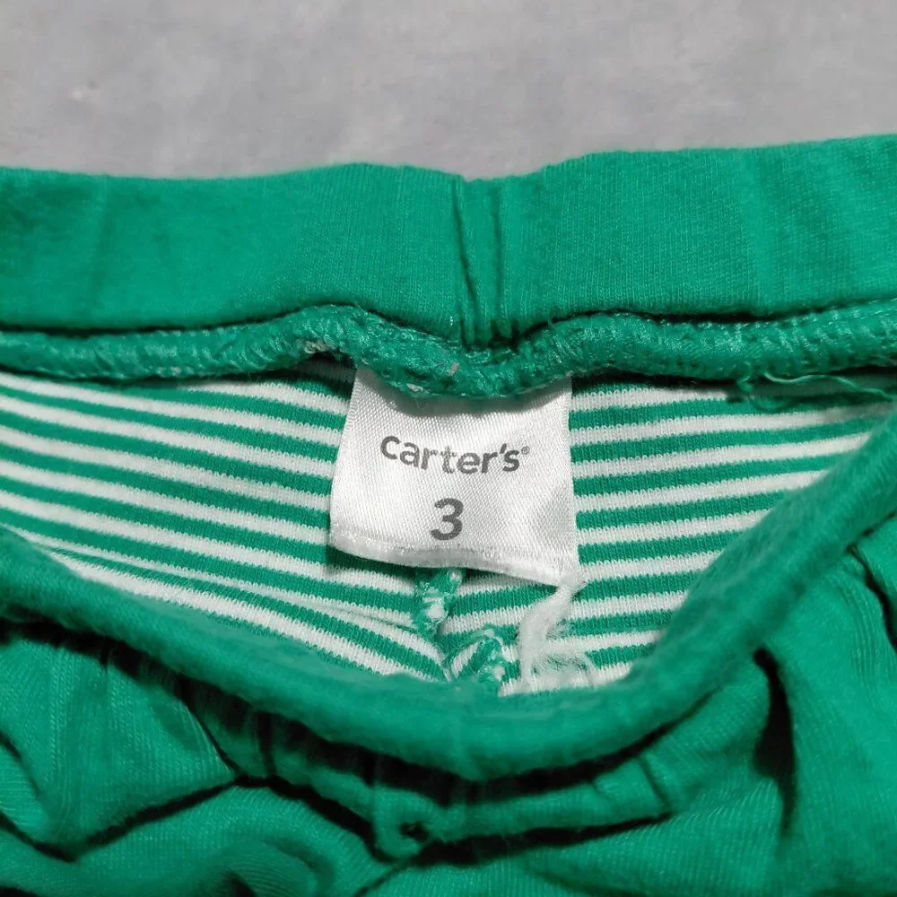 Carter's One-Piece Legging with Ruffle Skirt 3M Emerald Green Striped